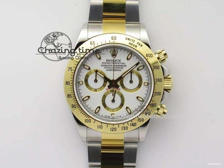 YG Bracelet Dial On Edition JF Daytona A7750 YG Best SS SS 116523 White 0106